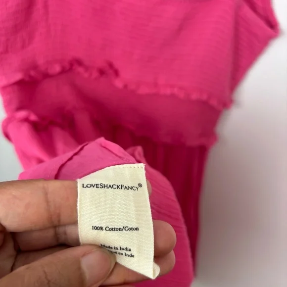LoveShackFancy Ivella Dress Cotton Gauze Strawberry Moon Pink Size Small - Picture 6 of 8